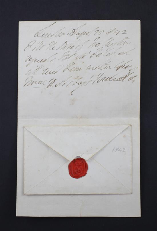 Wellington, Duke of - A handwritten letter to Hatchards,